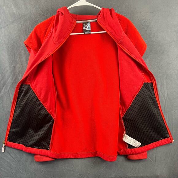 Women's Small Heavyweight Burton Fleece Performance Hood Jacket Red Full Zip Y2K - Picture 4 of 16